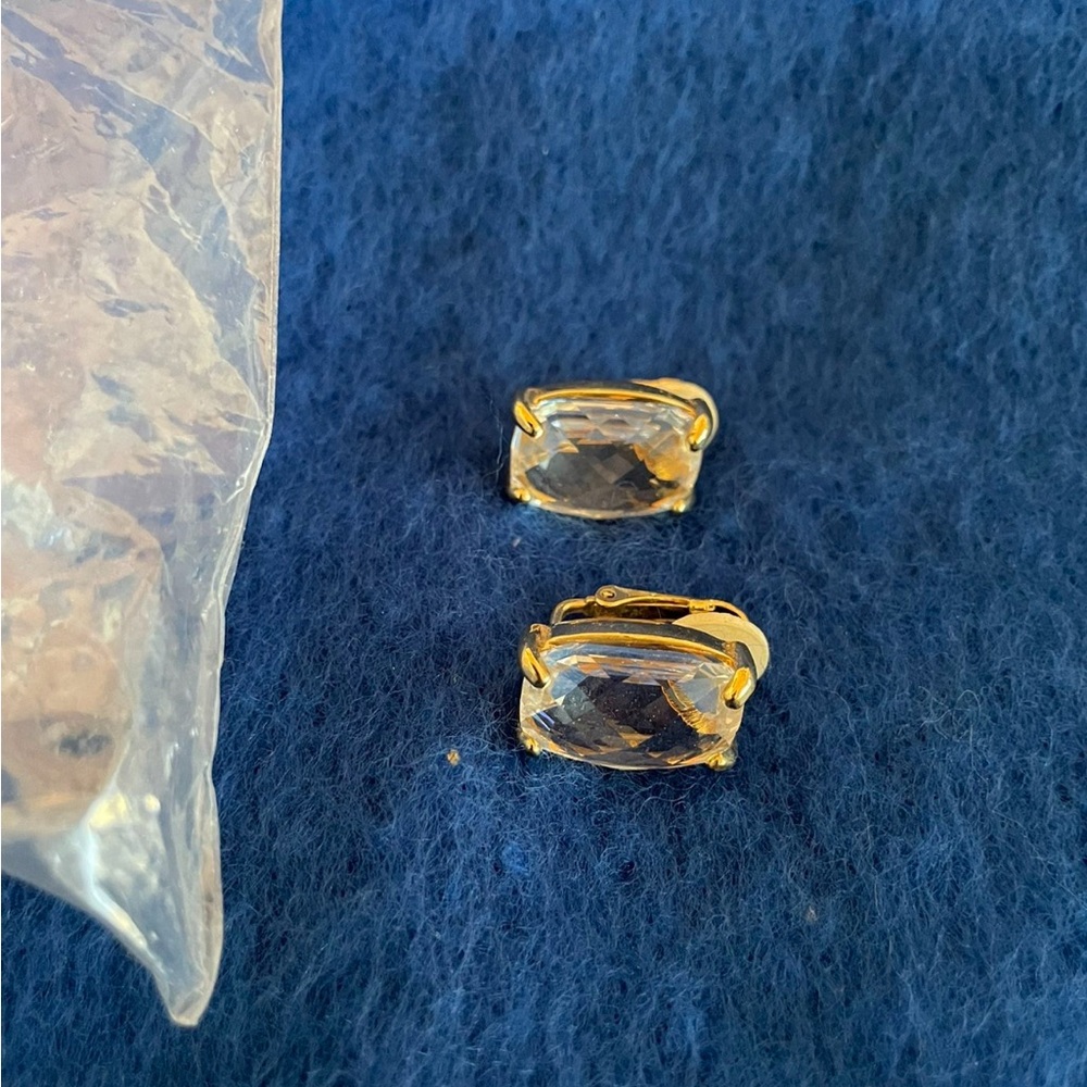 Swarovski Elegant Gold and Clear Stone Earrings